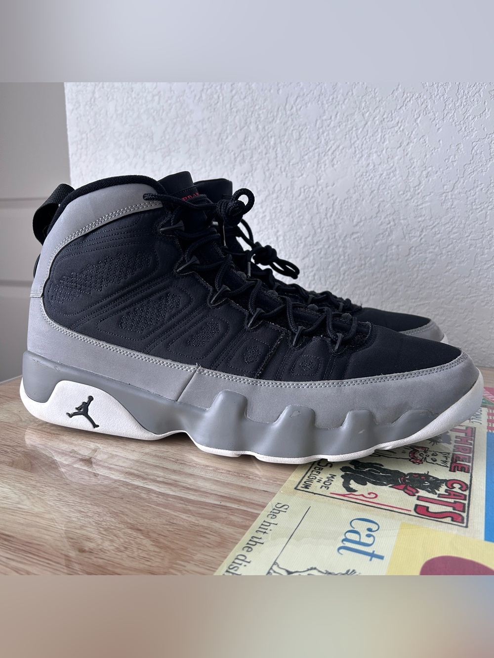Air Jordan IX Particle Gray • Black/ Gray • CT8019-060 • Preowned • SIZE 14